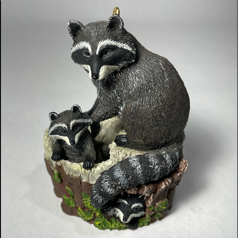 Hallmark Curious Raccoons Winter Wilderness Christmas Ornament 1999 Mark Newman